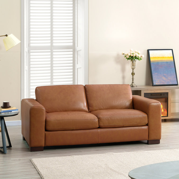 Brown on sale loveseat sofa